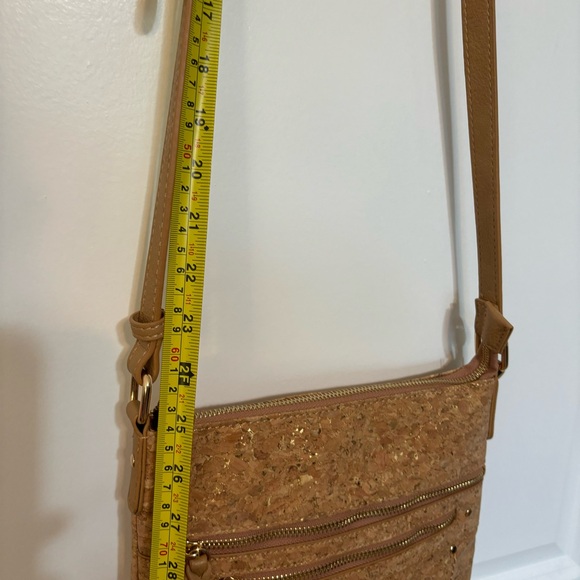 Sasha + Sofi Vegan Leather Crossbody Purse| Gold and Faux Cork| NWOT - Picture 14 of 14